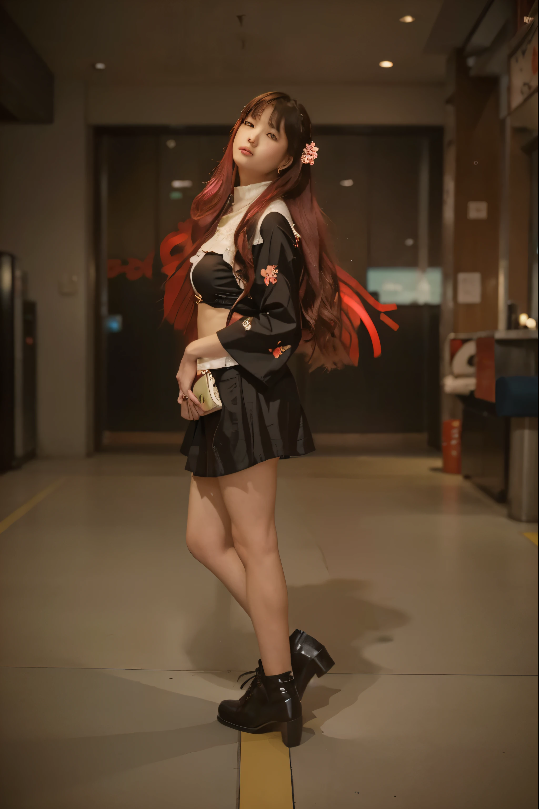 (Best quality, 8k, 32k, Masterpiece, UHD:1.2), (Best quality, 8k, 32k, Masterpiece, UHD:1.2), "Transform the image into a scene set in a Love Hotel in Akihabara, Japan. Capture the distinctive ambiance of this unique establishment, blending elements of modernity and traditional Japanese aesthetics.
Depict the exterior of the Love Hotel, with its neon-lit facade and quirky signage, inviting passersby to enter. Showcase the eclectic architecture and vibrant colors that are characteristic of the Akihabara district, with hints of retro-futuristic design elements.
Inside, portray the lobby area adorned with plush furnishings, soft lighting, and sleek decor. Incorporate elements of Japanese pop culture, such as anime-themed artwork and vending machines offering a selection of snacks and beverages.
Create an atmosphere of intimacy and romance in the guest rooms, with dim lighting, luxurious bedding, and tasteful decor. Use subtle details to evoke a sense of sensuality and allure, without being explicit.
Capture the essence of Akihabara's vibrant nightlife and playful spirit, with hints of excitement and adventure in the air. Use a warm color palette and soft lighting to enhance the cozy and inviting atmosphere of the Love Hotel.
Ensure that the image reflects the unique charm and allure of Akihabara's Love Hotels, inviting viewers to experience a taste of the district's lively and eclectic atmosphere."