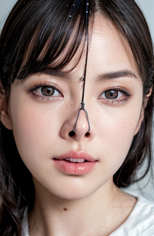 Fashion trendy beautiful and attractive woman, ,(Highest quality realistic textured skins:1.4), fine eyes, detailed face,, nose and mouth,face focus, Super close up of face gentle and charming Chinese beautiful woman, delicate and sexy clavicle, attractive oval face, double eyelid, pink lips, small nose, bare shoulders, focus on face, close up of face, ultra high resolution, Super detailed, full body photo, Ultra thin and transparent, fresh and good,cinematic lighting,rim light,((Completely naked)),(((nsfw))),(((Eyelids close))),(((eyes close)))