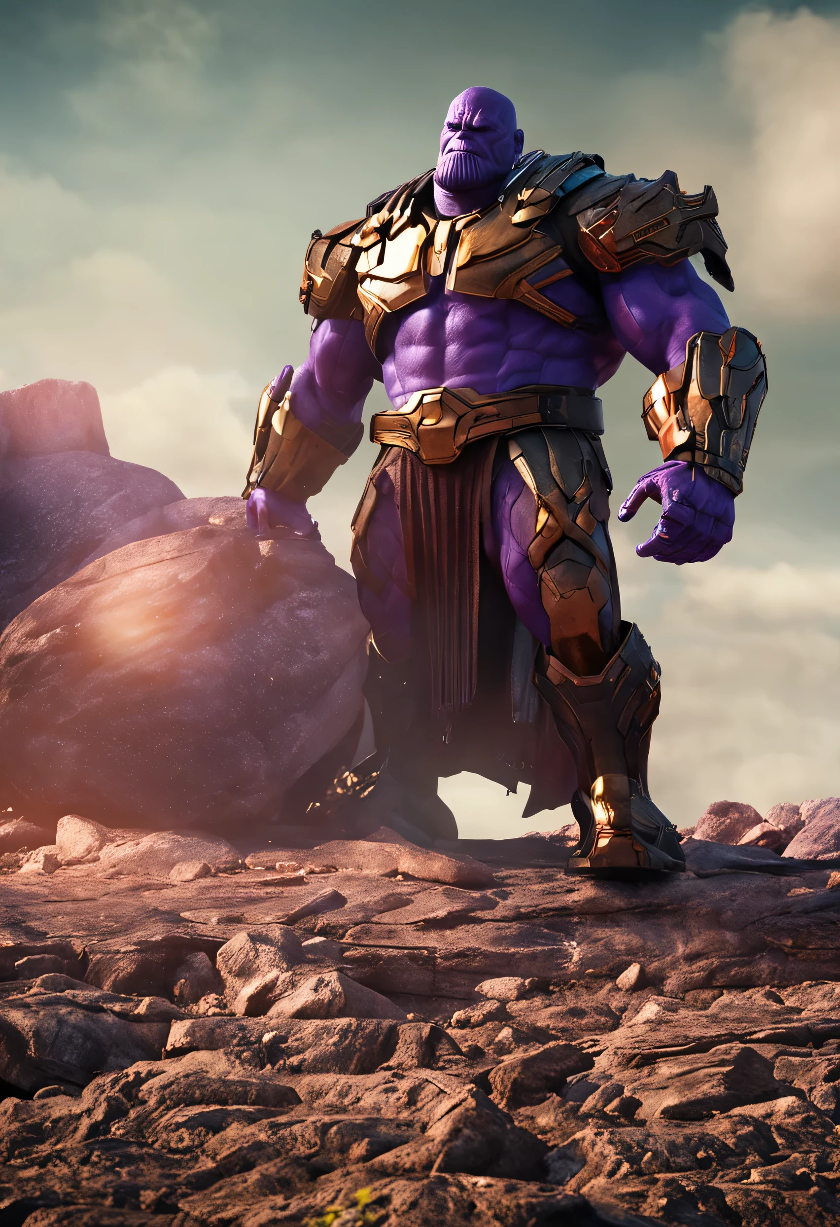 crie uma fusao do thanos com o homem de ferro