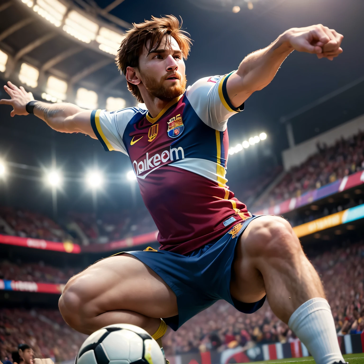 (best quality,4k,8k,highres,masterpiece:1.2),ultra-detailed,(realistic,photorealistic,photo-realistic:1.37),Leo Messi holding the Copa Libertadores de America trophy,Leonel Messi celebrating in a vibrant stadium,breathtaking stadium lights,Leo Messi surrounded by cheering fans,Leo Messi wearing the iconic River Plate jersey,powerful emotions on Leo Messi's face,Leo Messi's iconic dribbling skills on display,Leo Messi supporting his teammates,Leo Messi's passionate victory speech to the crowd,Leo Messi's joyful victory dance,electric atmosphere in the stadium,Leo Messi raising the cup in triumph,Leo Messi's famous ball control,explosive cheers from the crowd,Leo Messi's iconic number 10 jersey,Leo Messi's incredible goal-scoring ability,emblematic River Plate colors,Leo Messi's agile movements,Leo Messi displaying sportsmanship,impressive football skills,Leo Messi's influential leadership,legendary football player,Leo Messi's infectious enthusiasm,exhilarating energy in the air,A moment of history for Leo Messi,unforgettable celebration,Leo Messi's journey to success,exquisite detailing on the Copa Libertadores de America trophy,masterful artistic interpretation,Leo Messi's legendary status as a football icon,Leo Messi's determination to win,Leo Messi's indomitable spirit,riveting football performance by Leo Messi,Leo Messi's fierce competitiveness,Leo Messi's magical presence on the field,Leo Messi's commitment to excellence,Leo Messi's winning mentality,Leo Messi's magical connection with the ball,vibrant colors depicting the intensity of the moment.