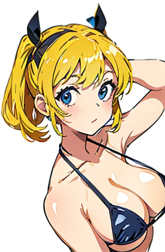 masterpiece, best quality, cute eyes, 1girl, solo, random pose, sexy pose, seductive pose, slingshot swimsuit, ((white background)), huge breasts,