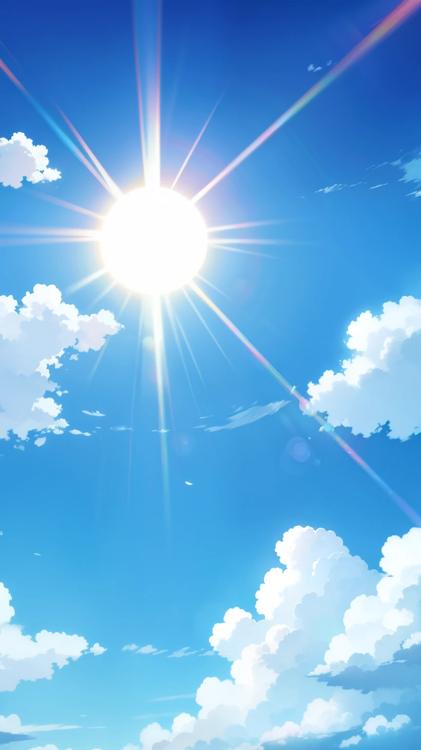 blue sky,sun,sunlight