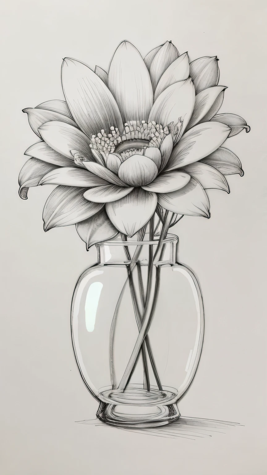 flower, line drawing background, white background, monochrome, line drawing, ((sketch))