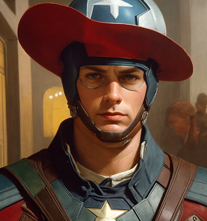 captain america,closeup, bob eggleton, art deco, modernism