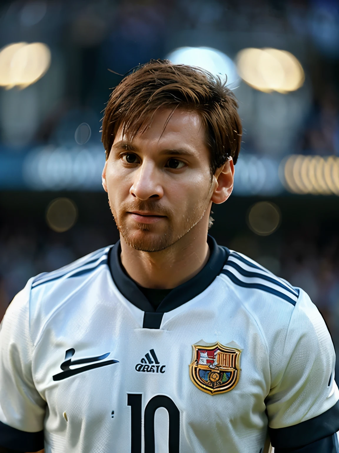 Lionel Messi, (Estilo Pixar) (obra de arte:1.2) (Bokeh) (Melhor qualidade) (pele detalhada) (textura detalhada) (8k) (argila) (cinematic lighting) (sharp focus