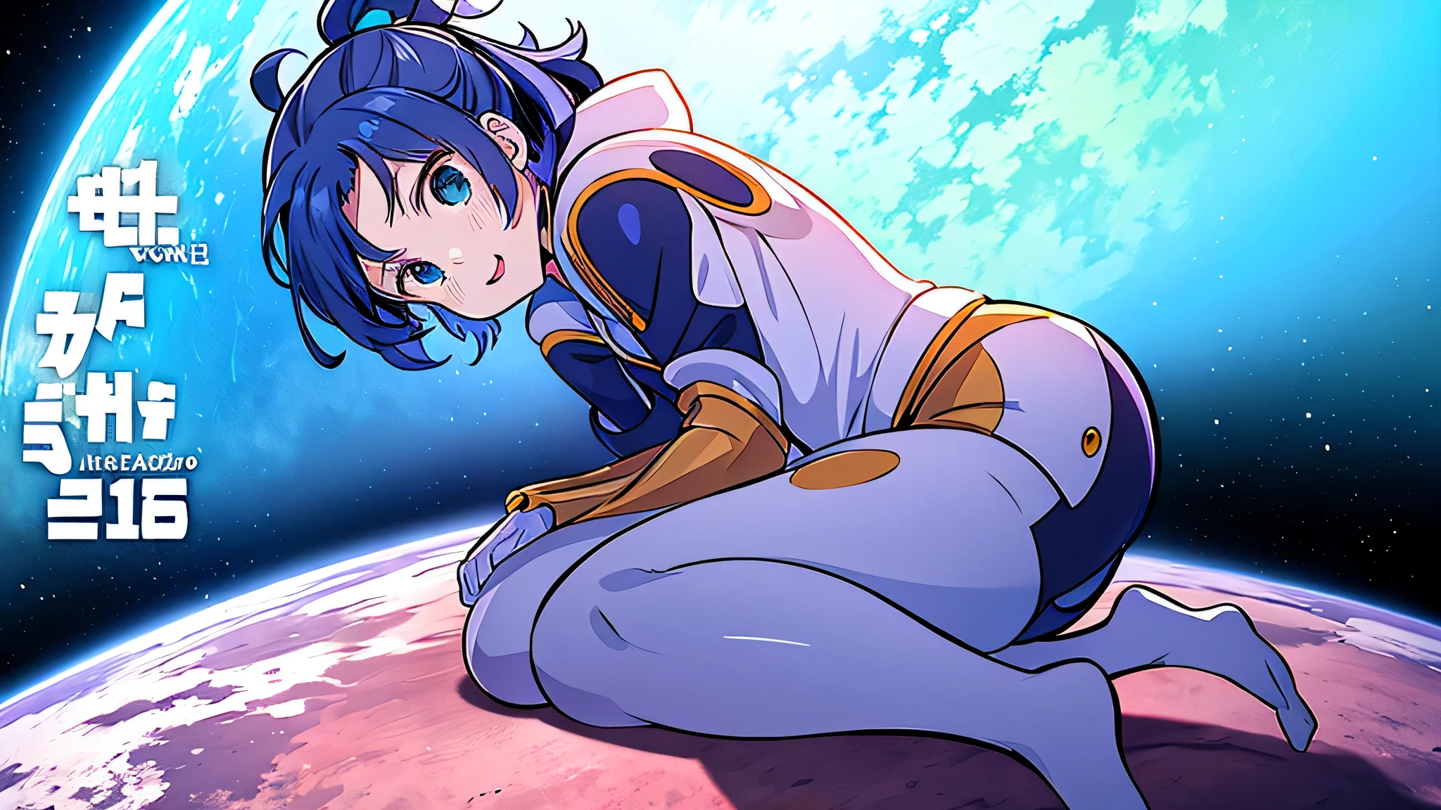 Anime guy sitting on the floor looking at the planet, vaqueiro espacial, cyber vaqueiro espacial, inspired by Josan González, makoto shinkai ( apex legends ), estilo de arte akira, estilo ross tran, akira vibes, estilo de arte akira, flutuando ao lado dos planetas, josan gonzales, sci - fi art!!!!!!!, josan gonzales!!!, in space, modern sci-fi anime