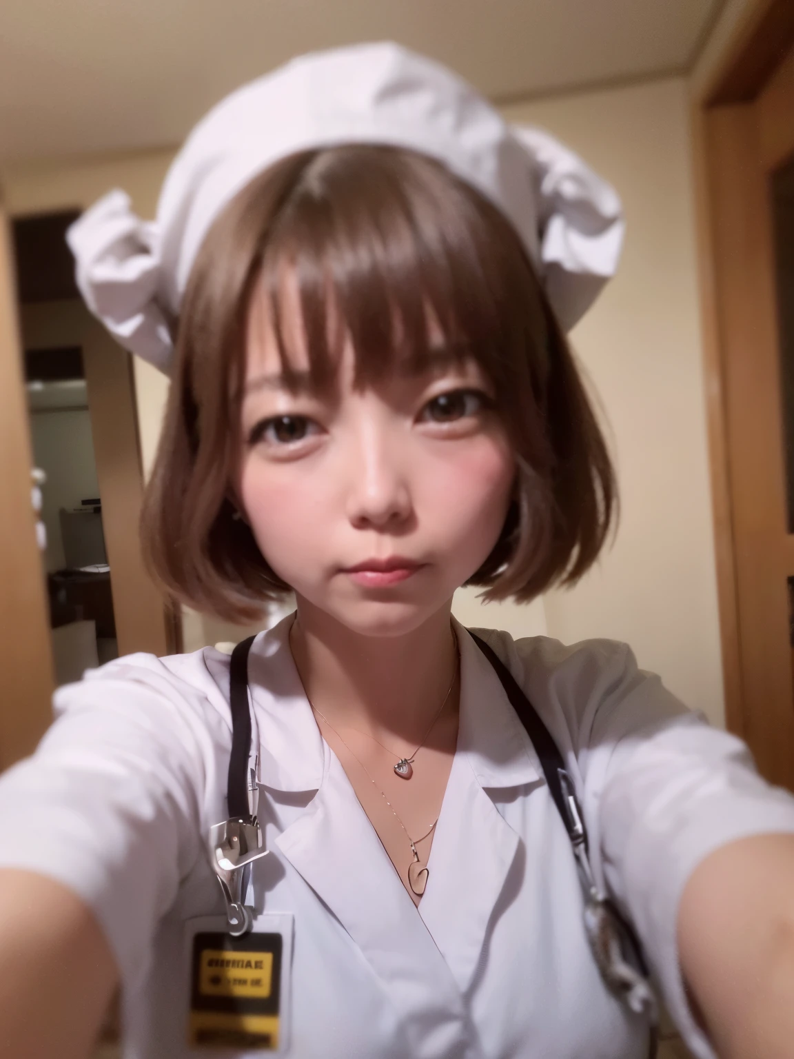 At the hospital,white nurse uniform,cross-eyed,huge tit,sob ,very exciting,suffocate,I can not breathe,climax,climax,bloodshot facial skin,The increase in heart rate has almost disappeared., Take out,frown,blush,trembling