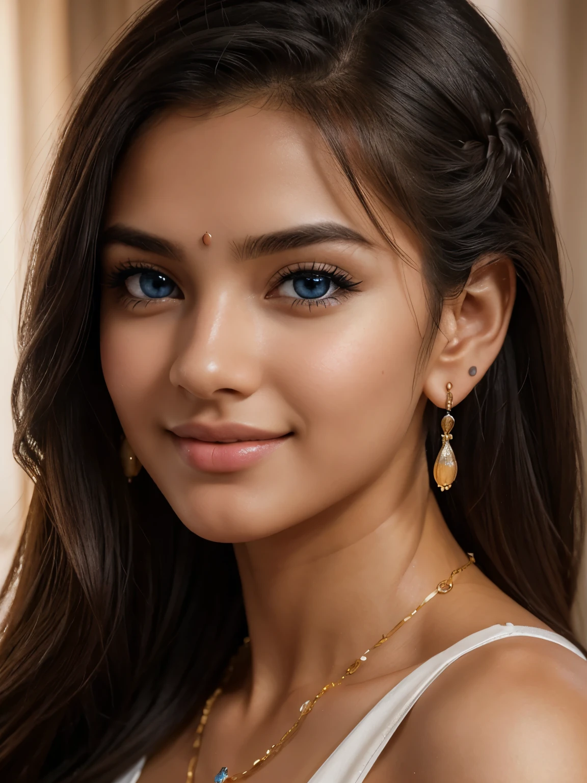 20 years old extremely beautiful dusky Tamil girl (three piece suit), (bangles earrings necklace wrist watch), (((round deep navel))), standing inside bedroom, eyes symmetry, face symmetry, (best quality, ultra-detailed:1.6), colorful scene, bright color palette, playful atmosphere, vibrant colors, cute expressions, joyful laughter, body reflecting light, back lit, refreshing ambiance, happy face, natural lighting, lively mood, (intricate detailing:1.6 faces & eyes & ears & nose & lips & skin & curves & round deep navel & midriff & body parts), 1woman, (Ultra realistic, high res), (highly detailed eyes, highly detailed hair, highly detailed face, highly detailed plump lips), (off shoulder with open breasts), breasts, upper body, caute smile, (best quality:1.4), Raw photo, (realistic, photo-realistic:1.37), professional photography, cinematic light, (fine face: 1.2),fashion model 20 years old, cute, [[[[pure eyes]]]], [[[[closeup]]]], [[[[chest]]]], [[[[neck]]]], [[[[shoulders]]]], perfect eyes, perfect iris, perfect lips, perfect teeth, perfect skin, soft front light, glow, HDR, (muted colors:1.2), Retrato da mulher、white skin、((cabelo Castanho ondas suaves)) Best Blanco Romantico、8k resolution、Frente Illuminada、アメリカの女の子のPortrait、solo、20-year-old、beautiful face、Upper body、medium side cut、beautiful black hair、beautiful little face woman, solo,　black theme,　look at the audience,one woman, It&#39;s real, Wolfsan-6500-V1.3, anime、animeスタイル、beautiful diamond eyes、20 year old american girl、braided hair、swimsuit、portrait beautiful detailed woman, very detailedな青い顔, Reality, beautiful narrow blue eyes, huge file size, Super detailed, High resolution, very detailed, highest quality, masterpiece, An illustration, very detailed, ticker, Unite, 8K painting wallpaper, fine, fine details, masterpiece, highest quality, Hvery detailed ticker uniform 8K wallpaper, face light movie lighting、cuteブラウス, dark background, oil, masterpiece, diffused soft film lighting, Portrait, highest quality (perfect face:1.4),stunning girl pictures,(8K and、photorealistic:1.25) 、(lip gloss、eyelashes、shiny face、shiny skin、highest quality、超High resolution、Depth of the bounds written、chromatic aberration、caustic road lighting、natural shading、sexy 1girl, Extremely cute, Amazing face and eyes, (Beautiful lovely smile), (extremely detailed beautiful face), bright and shiny lips, (cute bikini:1.3), (very elaborate lace bra:1.5), smooth skin, super beautiful, attractive, (Best Quality:1.4), (hyper quality), (Ultra-detailed), (hyper-