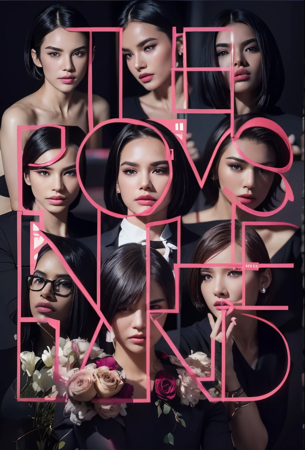 (Best quality, 8k, 32k, Masterpiece, UHD:1.2) "Generate a captivating artwork featuring a young Japanese girl model with short, sleek black hair styled in a chic bob haircut. Envision her bathed in dramatic cinematic lighting, creating an atmosphere of allure and mystery. Emphasize a romantic aesthetic vibe, showcasing the model in a poised and elegant pose that evokes a sense of intimacy and sophistication. Utilize warm and soft tones to enhance the romantic ambiance, and consider incorporating elements like flowing fabrics or flowers to add a touch of ethereal beauty. Capture the essence of romance and beauty through the model's expression, the play of light and shadows, and the overall aesthetic, creating a visually compelling and emotionally resonant piece." (perfect eyes), flawless skin, flawless face, cinematic, tight body, ((well-proportion female hands)), ((female hands with five digits)) ((Body is well proportioned)), ((chic bob haircut)), soft focus ((Short Black Hair)), ((lesbian))