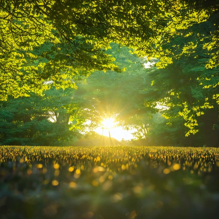 leaf, sun rays, mistic aura, epic vibe, natural, lonely, minimalistic, icon, simple