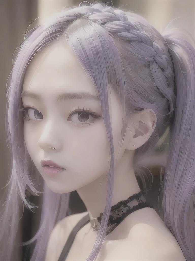 live-action、Realistic、A young girl standing in the grass、The age is6age、16K、naked、Small breasts、completely naked、twin tails、bright purple hair、blue eyes、Purple Hair、elf ears、clavicle、young girl、completely naked、naked、young girl、Braid、ponytail、nipple、ethnic tattoo on neck、upper body close-up、ethnic tattoo、tattoo、tattoo on neck、