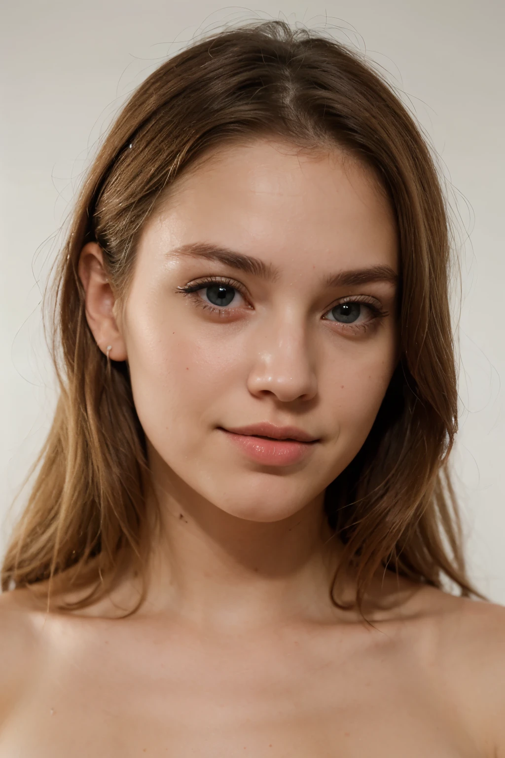A very beautiful chubby blonde girl 28 years old with blue eyes very realistic