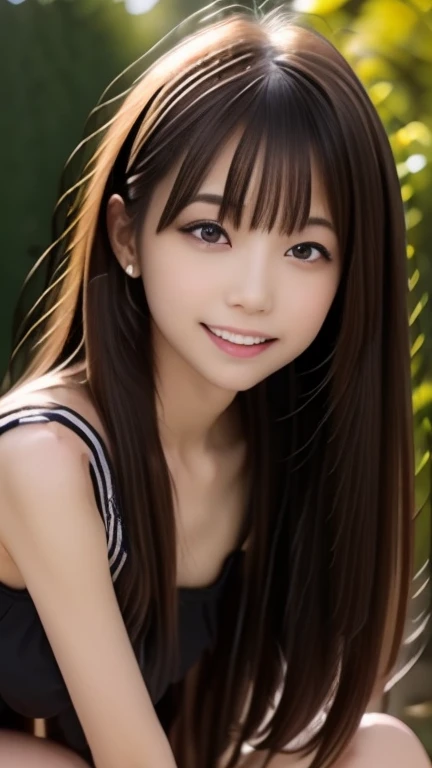 NSFW, whole body , small breasts , slender , cameltoe , highest quality, One girl, (美しいgirl, cute:1.3), (15 years old:1.3), very fine resolution, (symmetrical eyes:1.3), (fairyland:1.1) , (nude) , parted bangs , girl , nipple , knees
