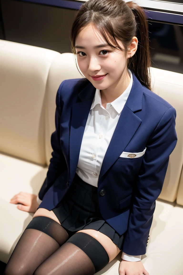 (8K), (highest quality: 1.2), (realistic), (realistic: 1.37), ultra high resolution, 1 girl, cute, smile, closed mouth, beautiful details, beautiful nose, wet hair, giant dulcefo, pork, thighs，Self snap,University Student Uniform,simple blazer,pleated skirt,Are standing,opaque tights,(8K), (highest quality: 1.2), (realistic), (realistic: 1.37), ultra high resolution, 1 girl, cute, smile, closed mouth, beautiful details, beautiful nose, wet hair, giant dulcefo, pork, thighs，Self snap,University Student Uniform,simple blazer,pleated skirt,opaque tights,bed,spread your legs ,skirt lift, From above,Close to the face
