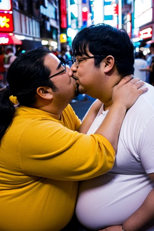 Japanese very fat men kissing