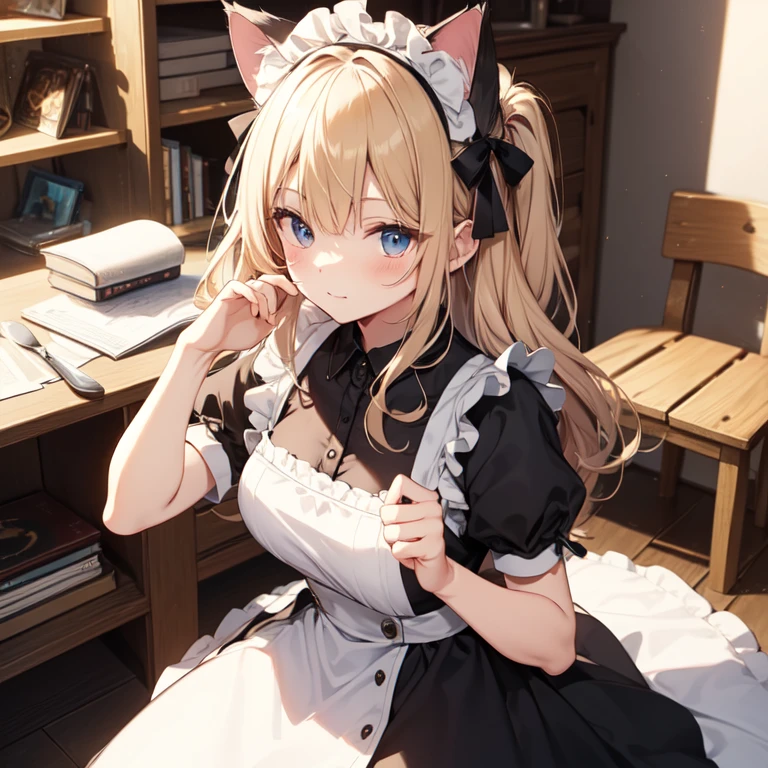 masterpiece、highest quality、8K、cute、cat ear maid