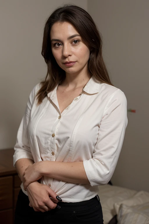 High resolution, High resolution, Attention to detail, masterpiece,(loose body), Anatomically correct, sharp, ((Japanese Mature)),(80 years old:1.3),((Facial wrinkles)),Sagging breasts,Fair skin, Black Hair,(Long Hair), bangs,(((Stand upright, facing the center))),Look at the photographer, Looking Ahead,(White blouse:1.4),(Tight Skirt:1.2),(Sitting),(Thighs:1.4),Inside the warehouse,(Serious expression),(old woman:1.4),Mature politician