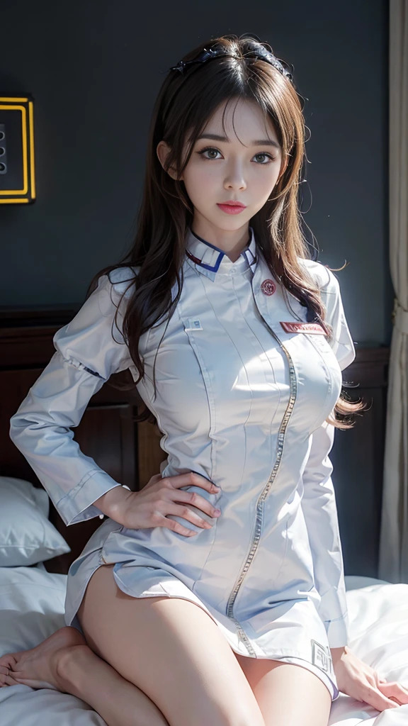 arafed woman in a nurse uniform posing on a bed, doctor, nurse girl, (doctor), an alien robot naughty nurse, photorealistic perfect body, hyperrealistic , smooth translucent white skin, trending at cgstation, ultra realistic picture, trending on cgstation, medical doctor, a hyperrealistic , realistic. cheng yi, hyperrealistic full figure