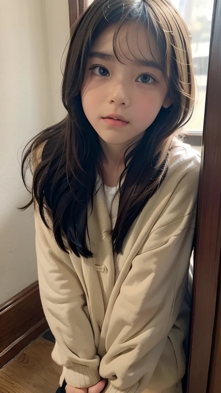A -yeld gifrom junior high school,hide in corner,Both eyes are filled with tears