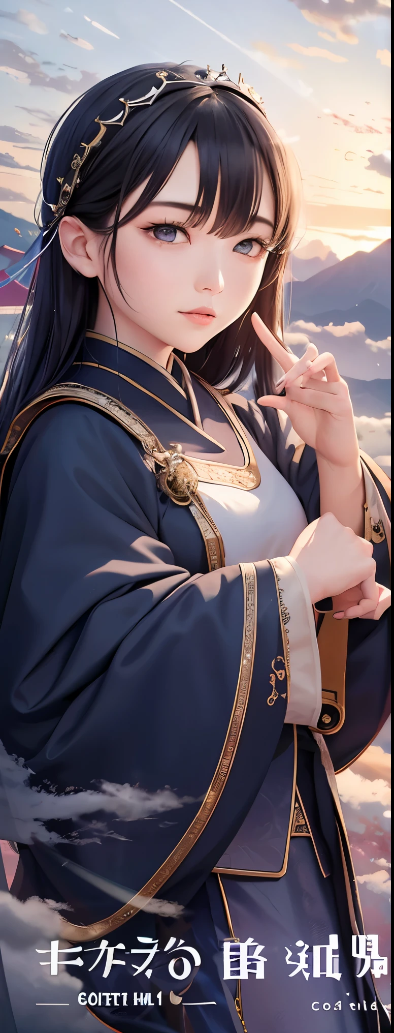 (tarot cards:1.4),God daughter,呉山,clouds,shine,works of masters,high quality,High resolution,super fine