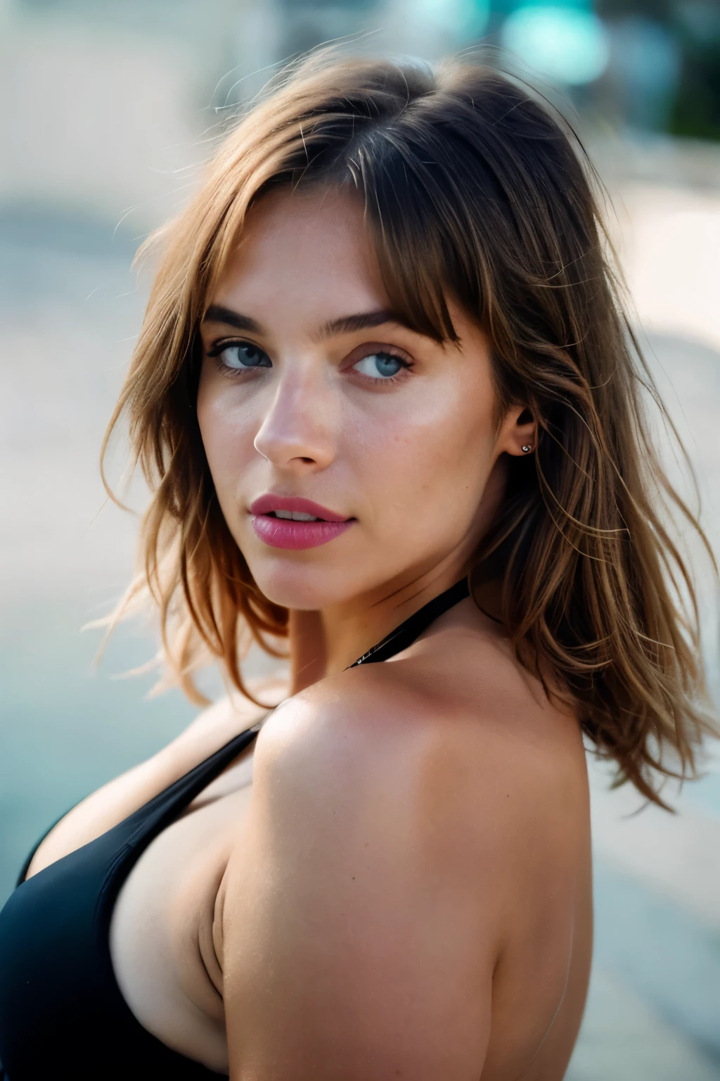 (8K, raw photo, Best quality, owner:1.2), (realistic, photo-realistic:1.37), ultra detailed,1 girl,a high resolution, high quality, masterpiece, mxmkWhiteDress, bare shoulder, perfect eyes, (deep eyes:1.1)),White dress, hair, turmoil, beach, tight hair, Thongs are visible (underwear:1.1) (detailing of linen:1.1) (masterpiece:1. 5), (Best quality:1. 5) uncropped unprocessed raw photo, perfect hips (perfect hips:1.1) bare navel (bare navel:1.1) perfect face (perfect face:1.1) ,extremely detailed face and body,extremely detailed skin,cinematic lighting,dramatic angry expression,blue and red color palette,dark moody atmosphere,uncropped raw render,hyperrealistic,hyperdetailed,highly detailed,minimalist,cinematic, stoic cinematic 4k epic detailed photography, Filmed on Kodak,