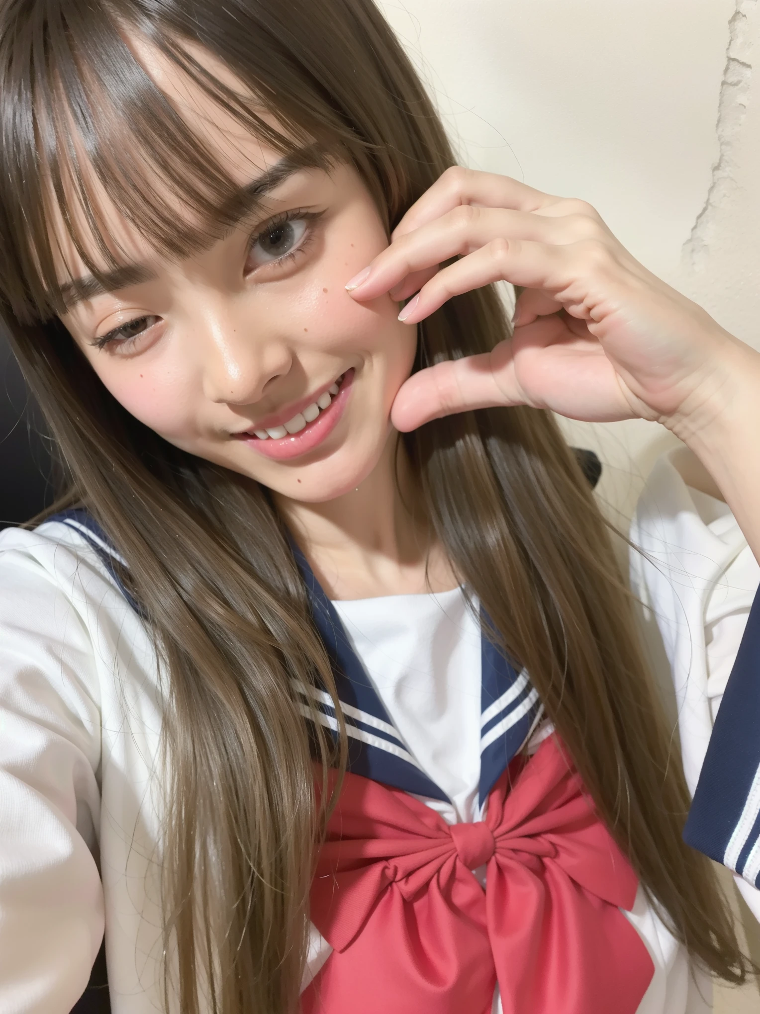 Cute Japanese high school students、naked
