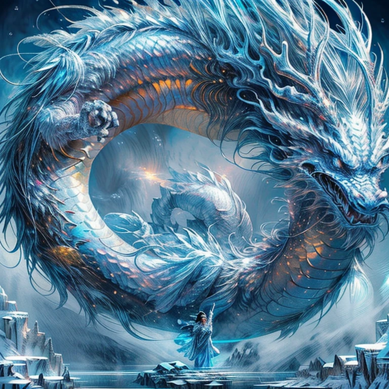 masterpiece, best quality, masterpiece, red dragon Japanese dragon, futuristic sci-fi aesthethic