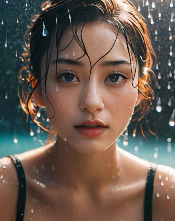 8k, masterpiece, best quality, style chinese, surreal dramatic lighting shadow, (lofi, analog), kodak film by Brandon Woelfel Ryan McGinley,
background is wet tshirt (water drops:1.2), splash detailed,
1girl, perfect face, perfect eye, looking at viewer, (Authentic skin texture:1.3)