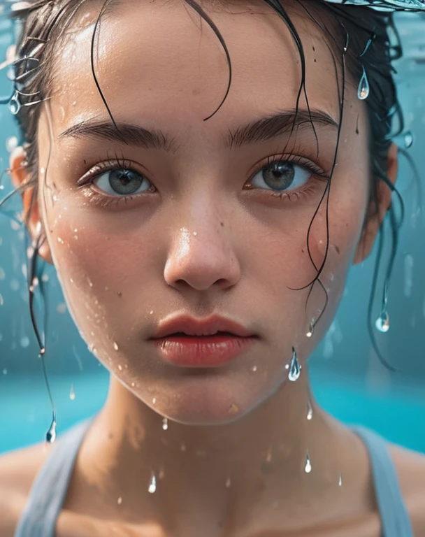 8k, masterpiece, best quality, style chinese, surreal dramatic lighting shadow, (lofi, analog), kodak film by Brandon Woelfel Ryan McGinley,
background is wet tshirt (water drops:1.2), splash detailed,
1girl, perfect face, perfect eye, looking at viewer, (Authentic skin texture:1.3)