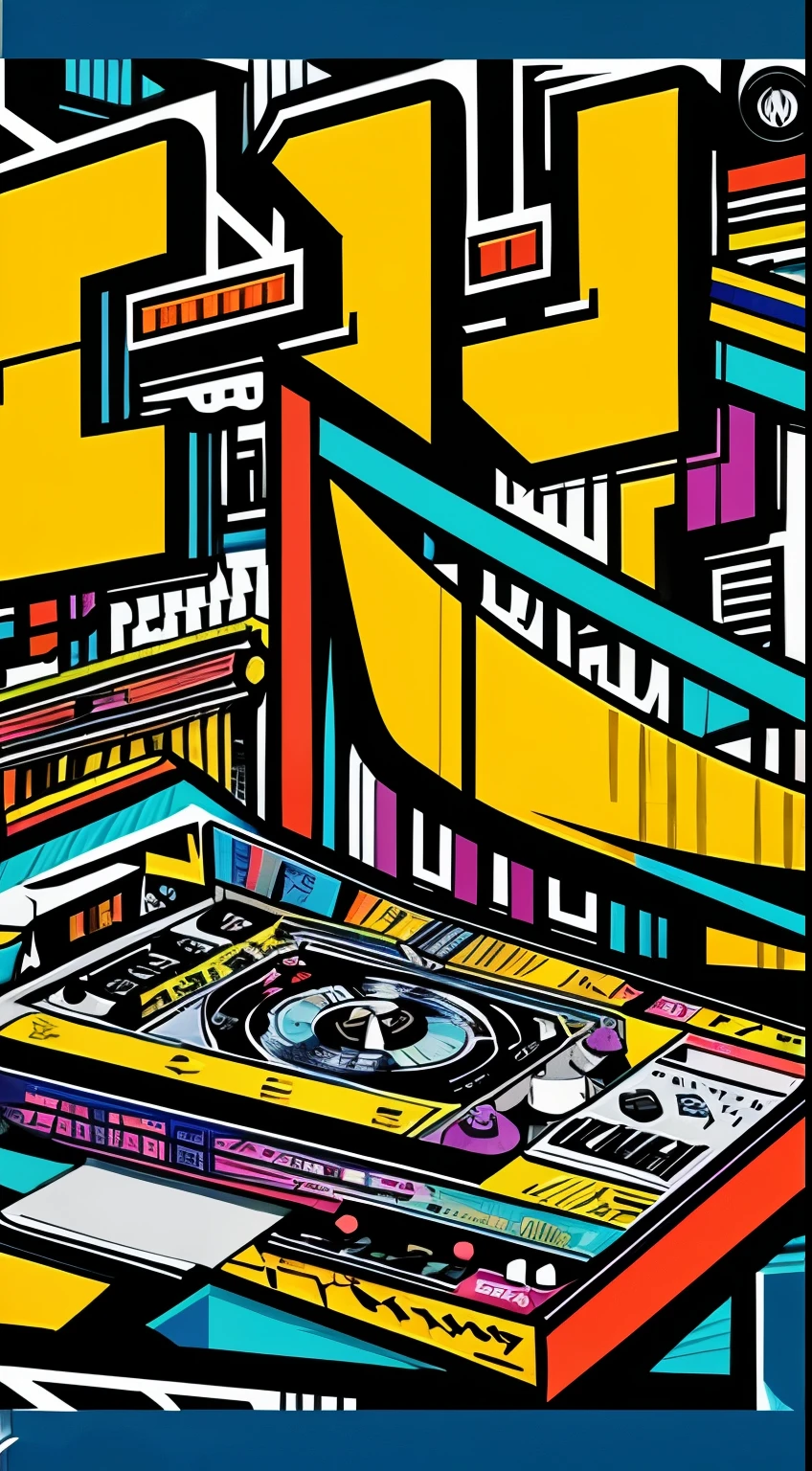 flyer uses abstract images that represent the spirit of hip hop, such as graffiti, urban elements, breakdance sketches, among others. Use vibrant, bold colors that grab attention and reflect the energy of rap and hip hop. It includes icons that represent key elements of hip hop culture, such as microphones, turntables, cassettes, among others. If you like typography, you can experiment with angular and bold letters that denote strength and dynamism. It uses geometric shapes and patterns that reference the aesthetics of hip hop and graffiti. Be sure to include key event information, such as the date, place, and artist names. You can do this through a stylized timeline or map that highlights the location of the concert.