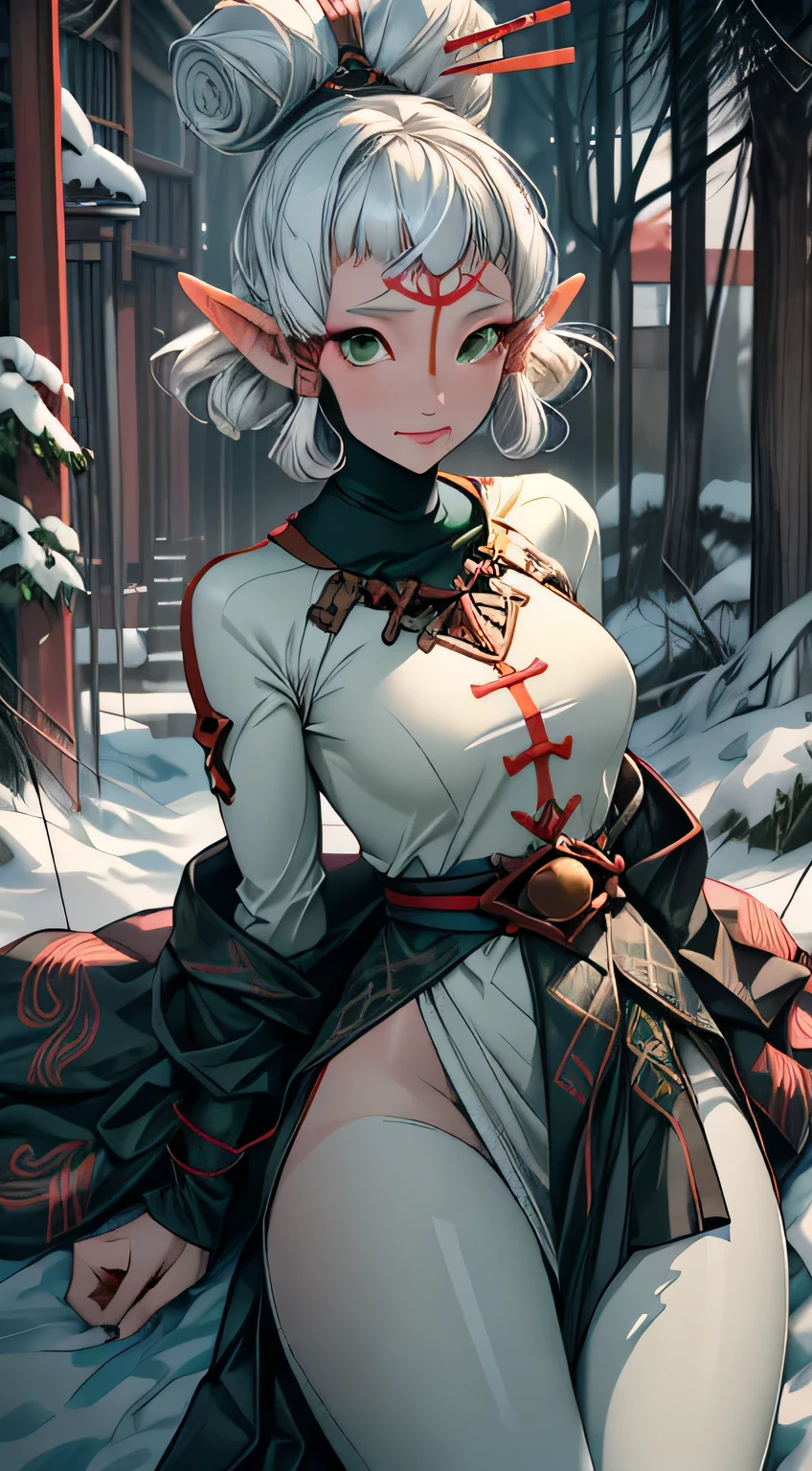 snow-white haired girl with bunny ears exuding total appeal. With slender waist and curvy hips, and a pair of beautiful legs, her perfect figure highlights her wearing a high-neck sweater showcasing her fair skin, (naturally busty:1.5) and (voluptuous derrière),(((dark_pink_eyes:1.3))),intricate eyes,beautiful detailed eyes,symmetrical eyes,(((lustrous skin:1.5,bright skin: 1.5,skin tanned,shiny skin,very shiny skin,shiny body,plastic glitter skin,exaggerated shiny skin,illuminated skin))),(spider lower abdomen,narrow waist,wide hip,athletic body,inflated legs,thick thighs,detailed body,(detailed face)),

cute,slutty,seductive,erotic,(nsfw),

((revealing clothing:1.5,show skin:1.5)),(((Sexy fur coat,fur coat outfit,wearing a fur coat:1.3,winter coat))),(((pink coat,intricate outfit,intricate clothes,embroidered outfit,ornate outfit,embroidered clothes,ornate clothes))),

(dynamic pose:1.0),embarrassed,(centered,scale to fit dimensions,Rule of thirds),

((pine forest)),scenery:1.25,((intricate scenery)),((forest background)),

(Glossy pastel ornaments),highres,sharp focus,(ultra detailed,extremely detailed),(photorealistic artwork:1.37),(extremely detailed CG unity 8k wallpaper),(((vibrant colors,vibrant theme))),(intricate),(masterpiece),(best quality),artistic photography,(photography taken by sldr),(intricate background),perfect rendered face,perfect face details,realistic face,photo realistic,((intricate detail)),(((realism))),
