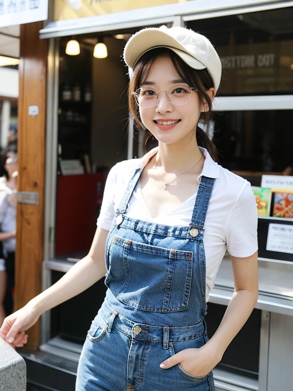 a lady ,20 years old , student，singaporean, facial expression filled with  super joy and delight，eyes shine brightly,  face  adorned with a beaming smile, full body, boy cut hair, front view indoor
