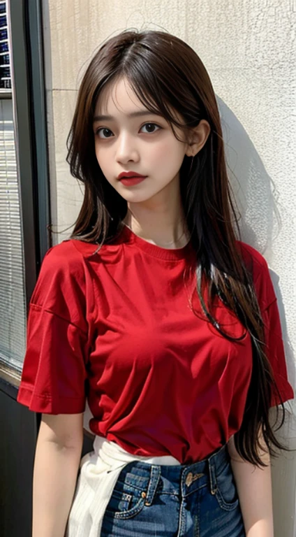 cabello rojo, camisa negra
