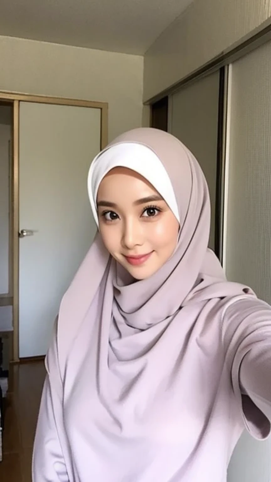 Beautuful Women、hijab, indonesian, a room、selfee、White Room、The face is cute、Vanrak Ayyans appears、1 girl, stylish