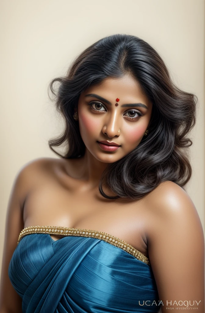 Beautiful Indian Woman, wearing saree, sari Beauty, gorgeous, Apsara, Maharani, royal queen woman, nymph from Hindu Mythology, Urvashi, matchless beauty, Highly detailed, Oil Painting by Peter Paul Rubens inspired by Raja Ravi Varma, Matchless beauty, captivating, gorgeous, heavenly beauty, celestial beauty, by Peter Paul Rubens, 1893, realistic, hyper realistic, micro details, incredible artwork, insane details, ultra High resolution, 8k, 32k,  acrylic on canvas, intricate, flawless, detailed, detailed face, detailed eyes, masterpiece, by Peter Paul Rubens, by Caravaggio, by William Adolphe bouguereau, perfect face, perfect body, beautiful art, realism, baroque, renaissance Art, highly textured, beautiful and detailed eyes, uhd, best quality,