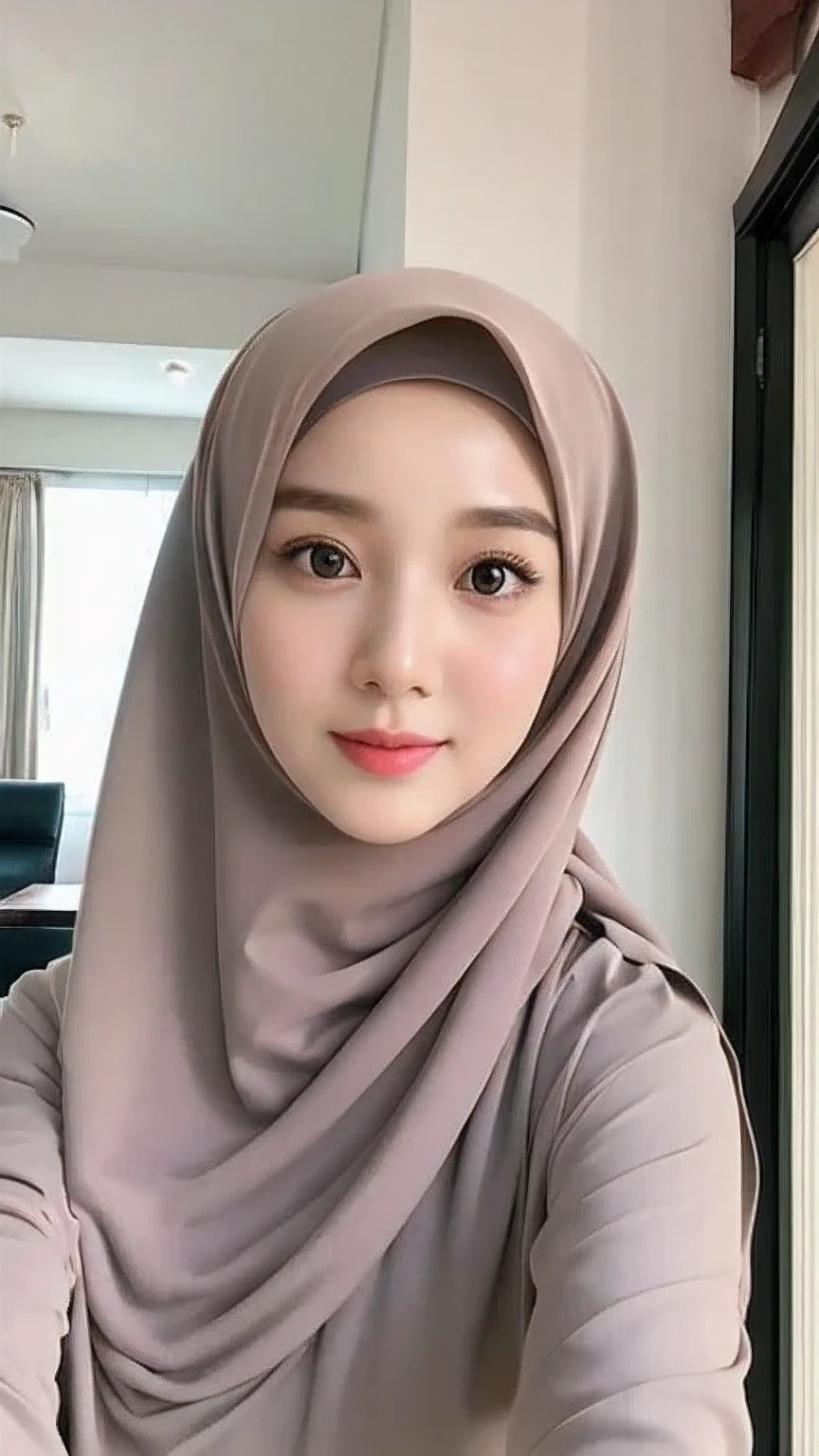 Beautuful Women、hijab, indonesian, a room、selfee、White Room、The face is cute、Vanrak Ayyans appears、1 girl, stylish