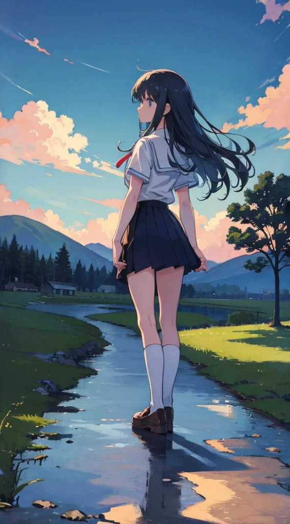 anime,nostalgic,High resolution,countryside,clear sky