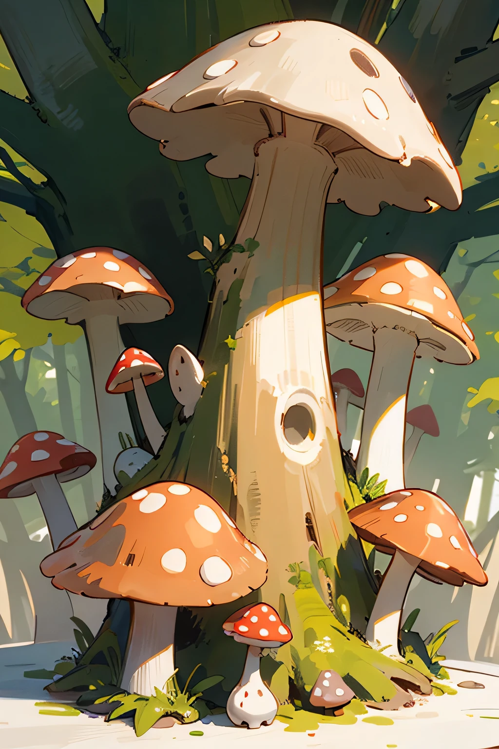 ((highest quality)), ((masterpiece)), (be familiar with),Raped by Kino's daughter、mushroom、naughty forest