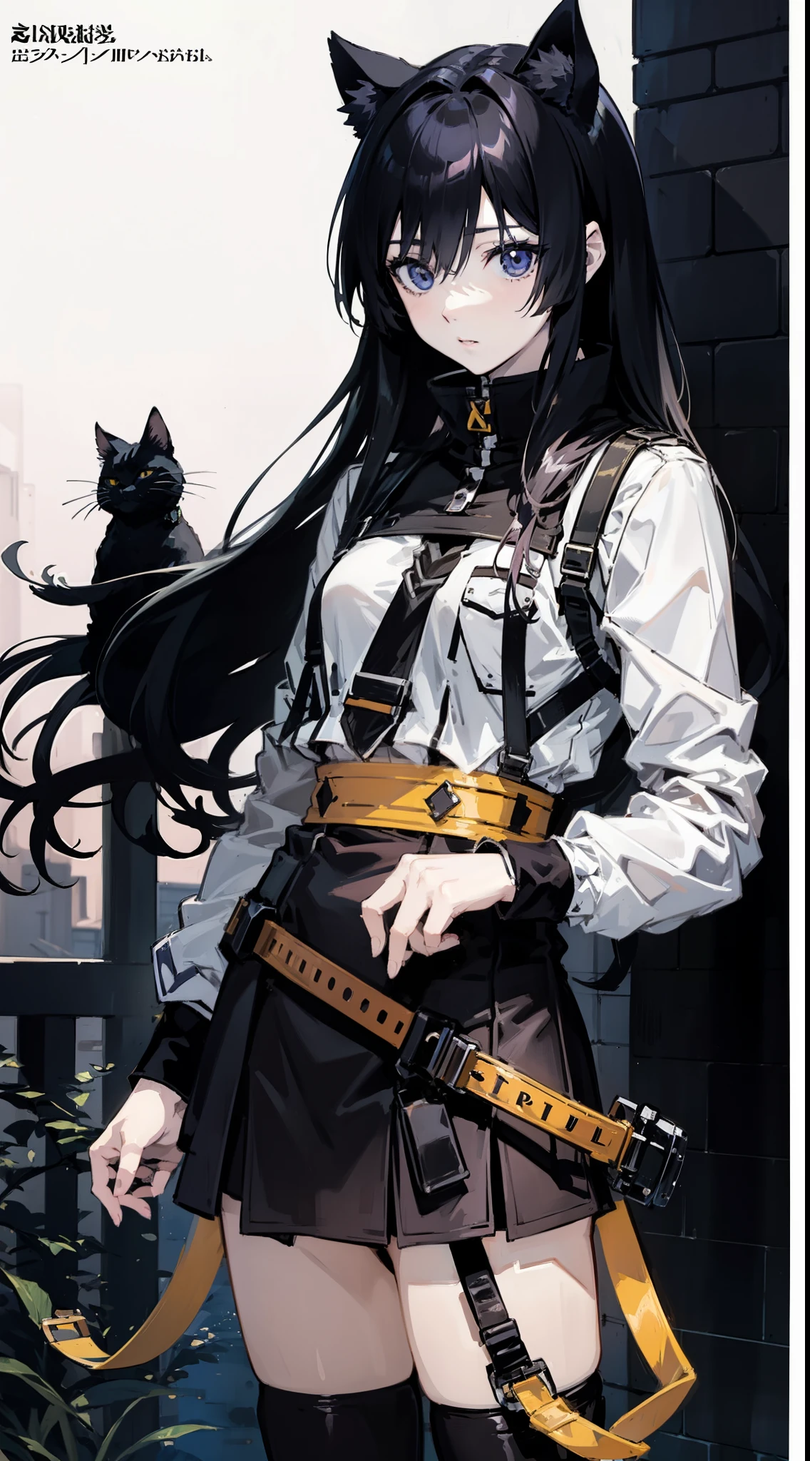 anime girl with long hair and a cat ears and a bow, an anime drawing by Shitao, pixiv, rococo, detailed digital anime art, detailed anime artwork, beautiful anime girl, kantai collection style, from arknights, top rated on pixiv, detailed portrait of anime girl, detailed anime art, anime girl, portrait anime girl
