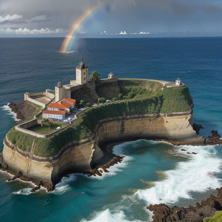 Ilha no meio do mar, with rainbow