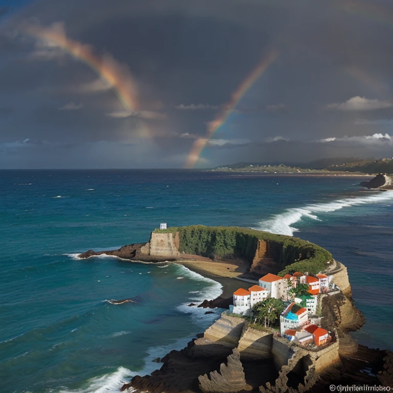Ilha no meio do mar, with rainbow