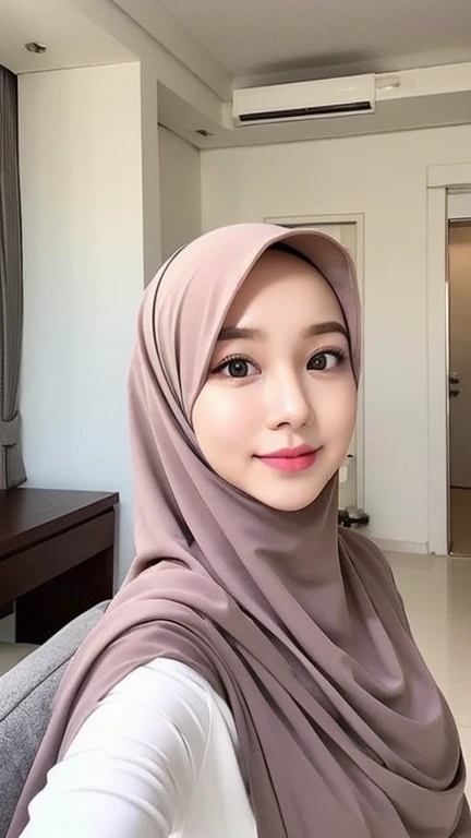 Beautuful Women、hijab, indonesian, a room、selfee、White Room、The face is cute、Vanrak Ayyans appears、1 girl, stylish