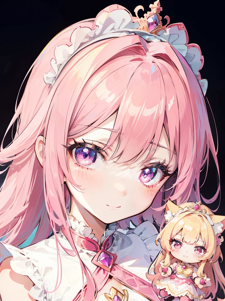 1girl, a raffѐ girl in a pink dress sitting on a bed, (close-up: 1.1), an exquisite anime drawing by Leng Mei, trending on CG Society, rococo style, intricate details in the dress, cute anime waifu with expressive eyes and a lovely smile, anime girl cosplaying as a refined lady, anime girl in a maid costume with a playful expression, enchanting anime princess with a flowing pink gown and a crown, portrait of a magical lolita girl with vibrant colors and intricate patterns, cosplay of a catboy! maid! in a detailed dress, anime barbie doll with realistic features and precious accessories