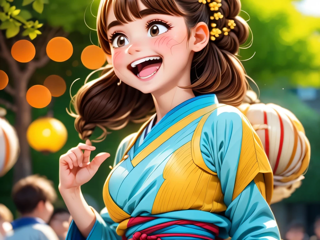 (a girl drinking sake from a gourd and dancing drunkenly, villagers watching)
(best quality, ultra-detailed, realistic:1.37), vibrant colors, bokeh, warm lighting, traditional painting style, detailed facial features, energetic movement, lively atmosphere, traditional costumes, rural setting, festive mood, cheerful expressions, rhythmic music, local instruments, excited gestures, joyful celebration, dusk, lanterns, traditional architecture