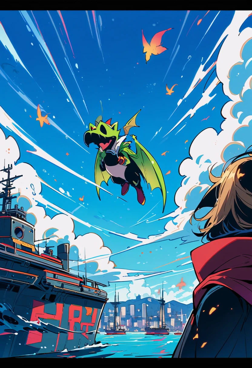 Captain Harlock pimp smacks a baby dragon to the floor of his battleship