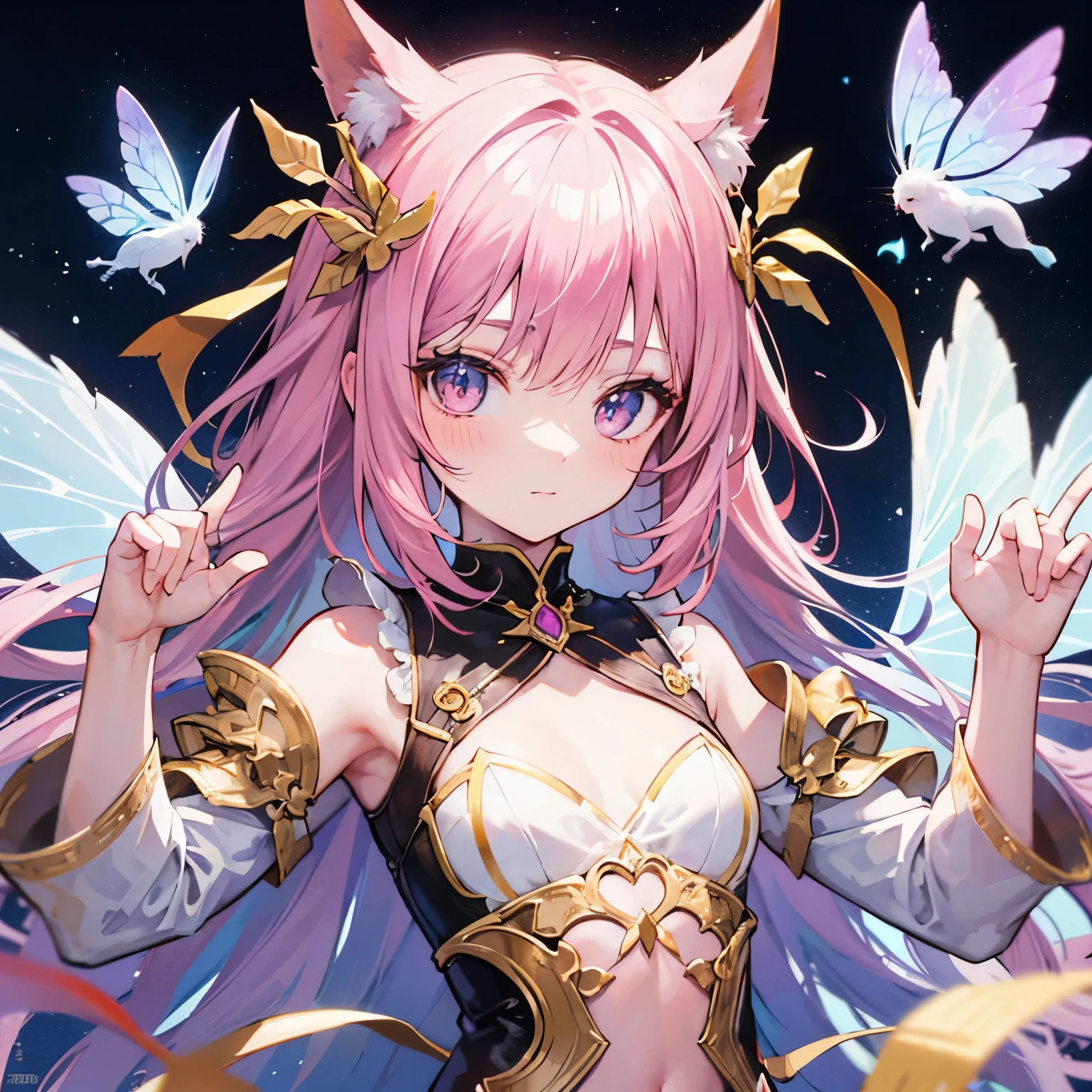 Comparatively small fairy girl in the palm of a human girl