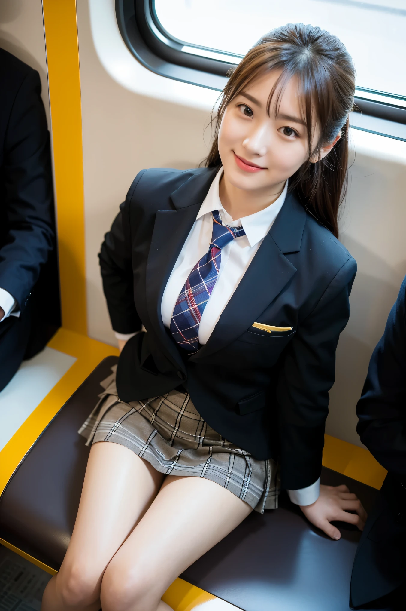LZZANG-6500-V1.1, (Raw Photos:1.2), (Photorealistic:1.4), Symmetrical Eyes, Beautiful Detailed Girls, Very Detailed Eyes and Face, Beautiful Detailed Eyes, Ridiculous, Incredibly Ridiculous, Huge File Size, Ultra Detailed, High Definition, Very Detailed, Top Quality, Masterpiece, Kemomimi, ((Japan Girls' High School Uniform)), Illustration, Very detailed, CG, unity, 8k wallpaper, fantastic, fine detail, masterpiece, best quality, highly detailed cg uniform 8k wallpaper, light on face, movie lighting, 20 year old woman, (((dynamic pose))), (camel toe), (half), (pantyhose), (knee bending leg sitting))