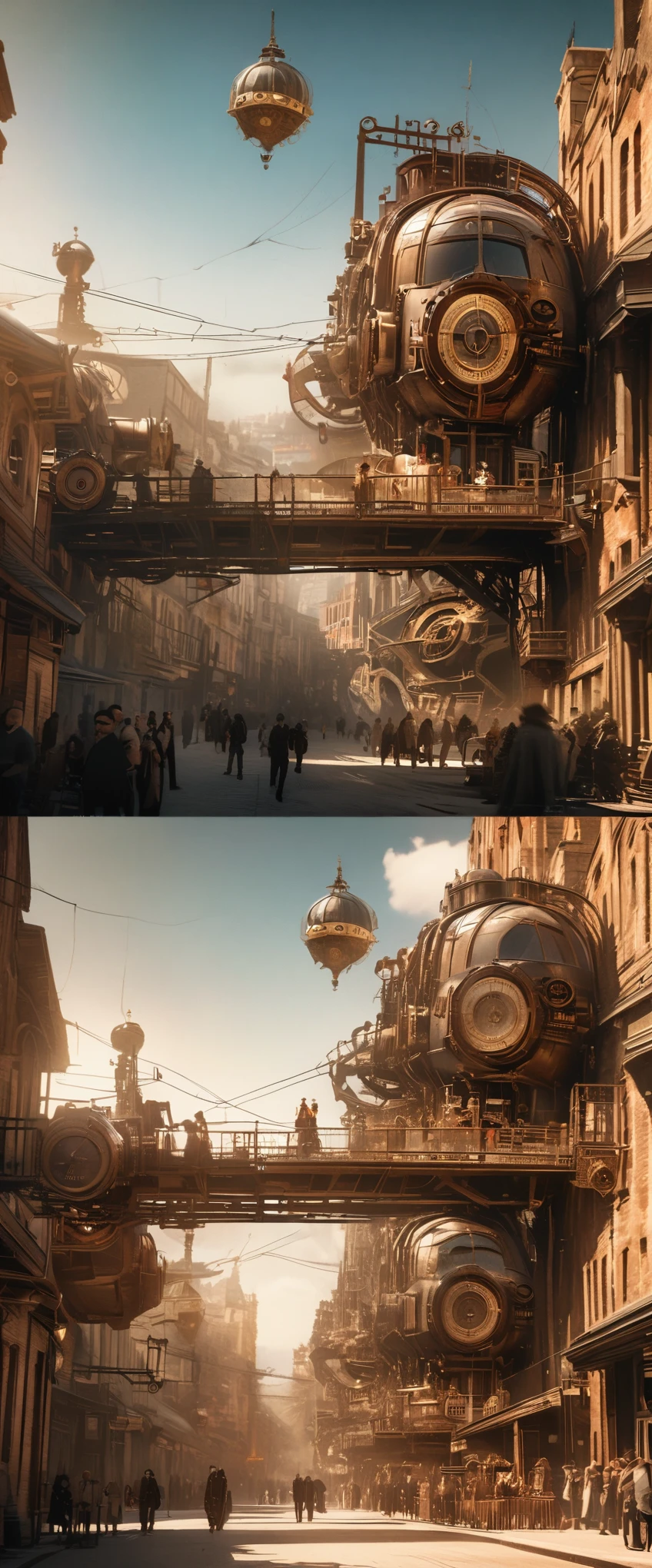 Cartoon，The Bible shines in the sky，steampunk style，Super fine，8K，Superb mechanical depictions，Overclocked renderer，Super real photos