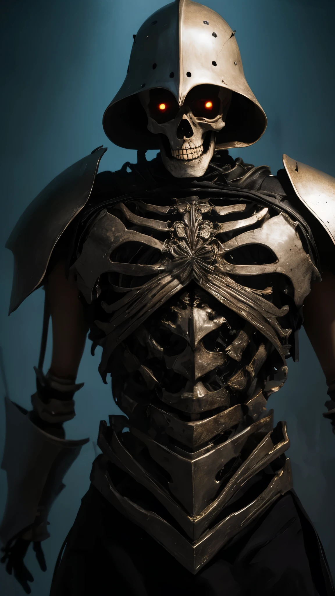 skeleton knight,Horror atmosphere,Ultra-clear,detail