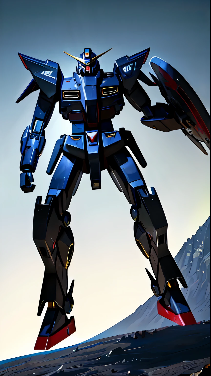 ((masterpiece)), (solo:1.4), a (((mecha))) with sleek and menacing design, glowing eyes, full body, highly detailed, high detailed background, battle, planet, hovering, a huge shield, shoulder armor, mechanical backpak ,science fiction, fighter plane flying over the earth in space with the moon in the background, concept art, space art,